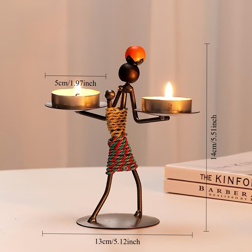 Vintage Light Luxury Table Decoration Candle Holder Iron Home Romantic Candlelight Dinner Metal Candle Holder Knick-knack Props