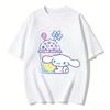 2026 New Cinnamoroll Lemon Drink Cartoon Print Tshirt Family Matching Outfits Casual Short Sleeve Tee for Women Unisex Kids Tops