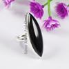 Marquise Black Onyx Ring, 925 Sterling Silver, December Birthstone