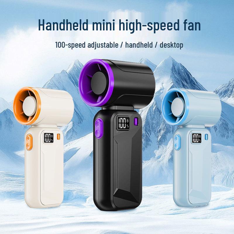 Compact Rechargeable Handheld Fan - High Speed, Ice Cool Breeze for Outdoor Use