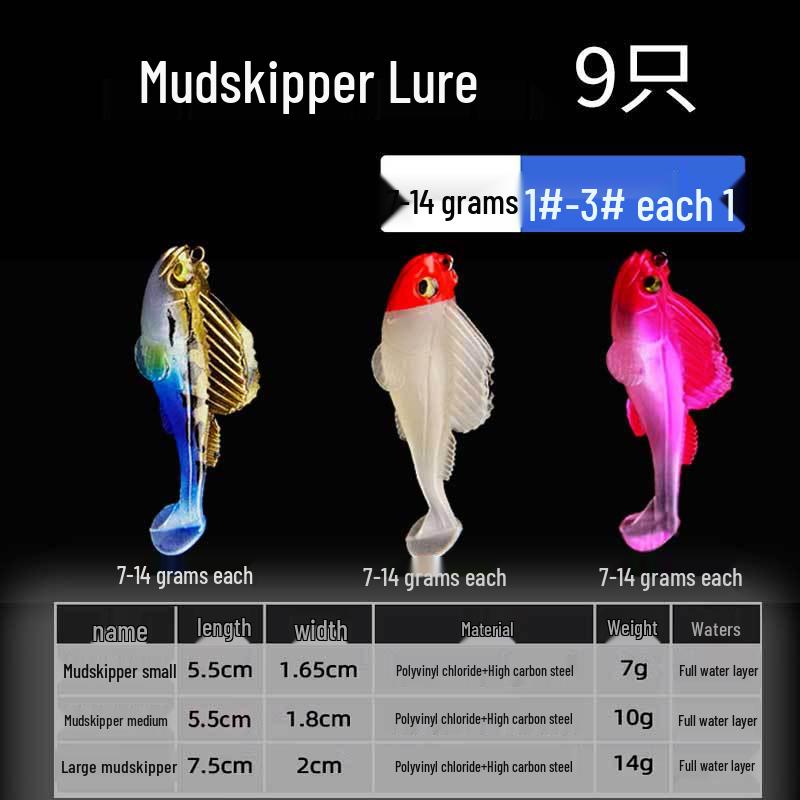 Mudskipper Anti-Snag T-Tail Soft Bait Lure for Bass, Catfish, Blackfish & Mandarin Fish