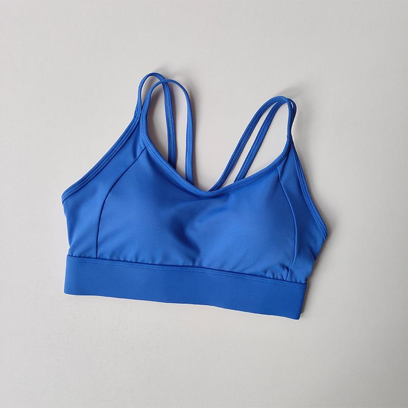 Light Blue Wireless High Support Cross Back Sports Bra
