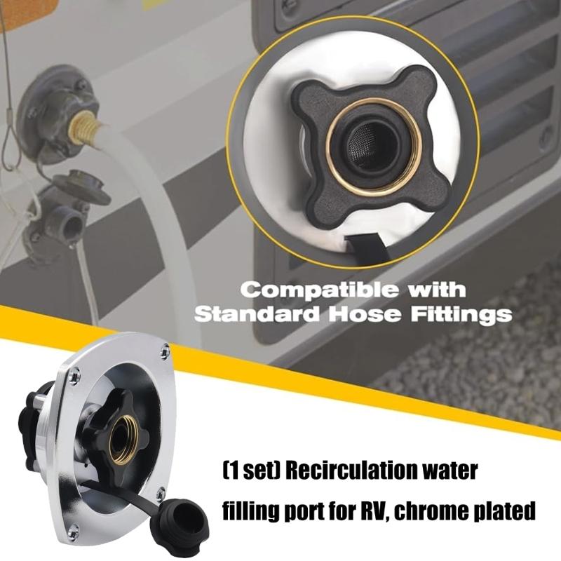 PP Wohnmobil Wasserbefüllanschluss-Adapter mit Rückschlagventilen Leckschutz-Design Universell für Camper Wassersystem