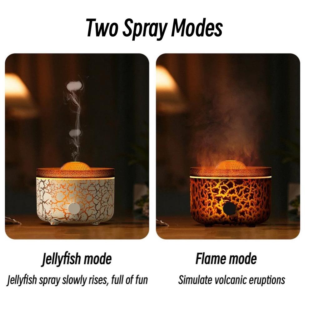 Xiaomi Ultrasonic Lava Volcano Air Humidifier Aromatherapy Essential Oil Diffuser with Fire Flame Light Remote Control for Home Office