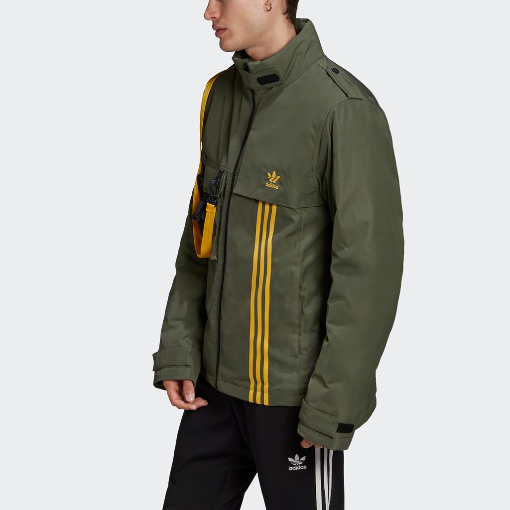 Adidas Originals Trefoil Large Logo Utility Puffer Jacket Winter Men Outerwear Basic-Green GJ6737