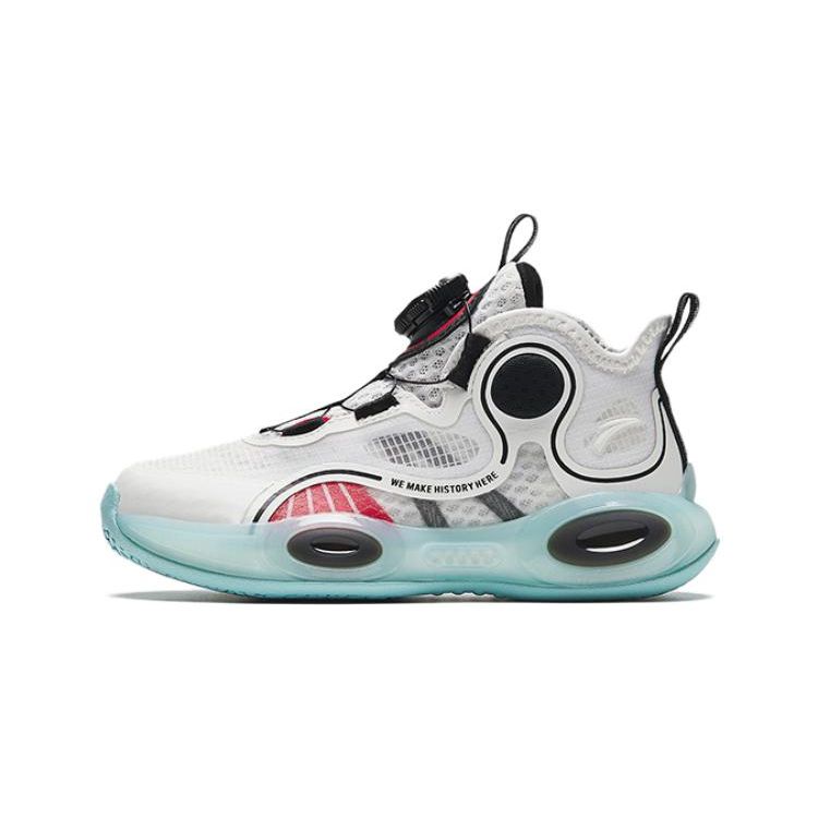 Anta Shock Absorbing Durable Breathable Low Top Kids Basketball Shoes Kids sneaker White Black 312339956-7