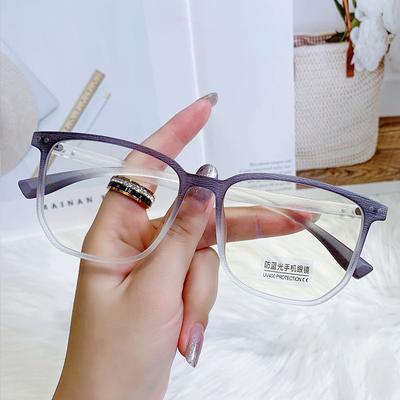 TR Anti-blå briller Kvinne Retro Treramme Mannlig Stort ansikt med Leptin og Myopia briller.