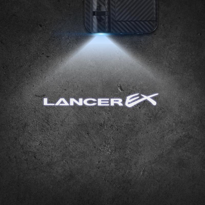 For Mitsubishi Lancer EX Emblem Ralli Art ASX EVO Colt Car Door Light Welcome Lamp Wireless Laser Projector Auto Decoration