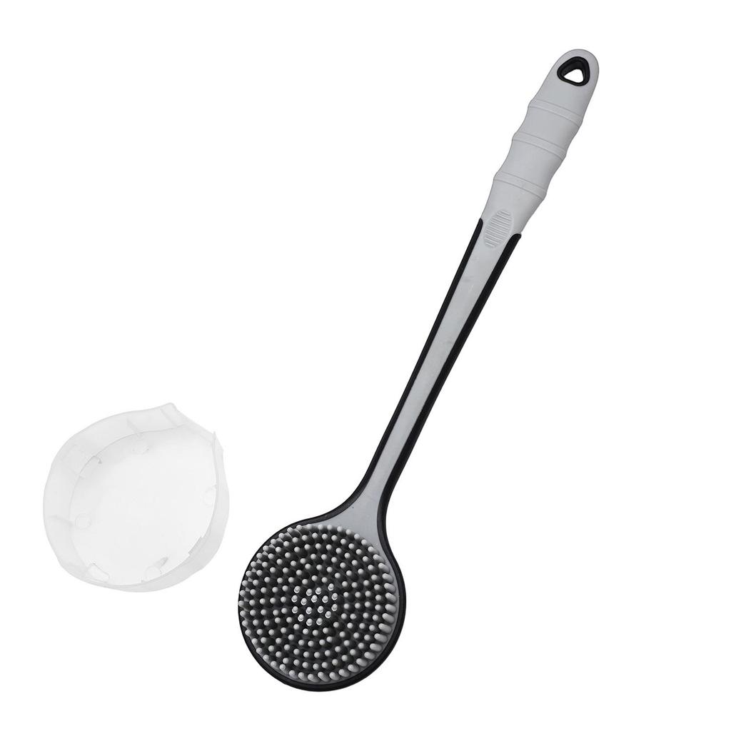Dual-Sided Long Handle Bath Brush - Soft Bristle Back Scrubber