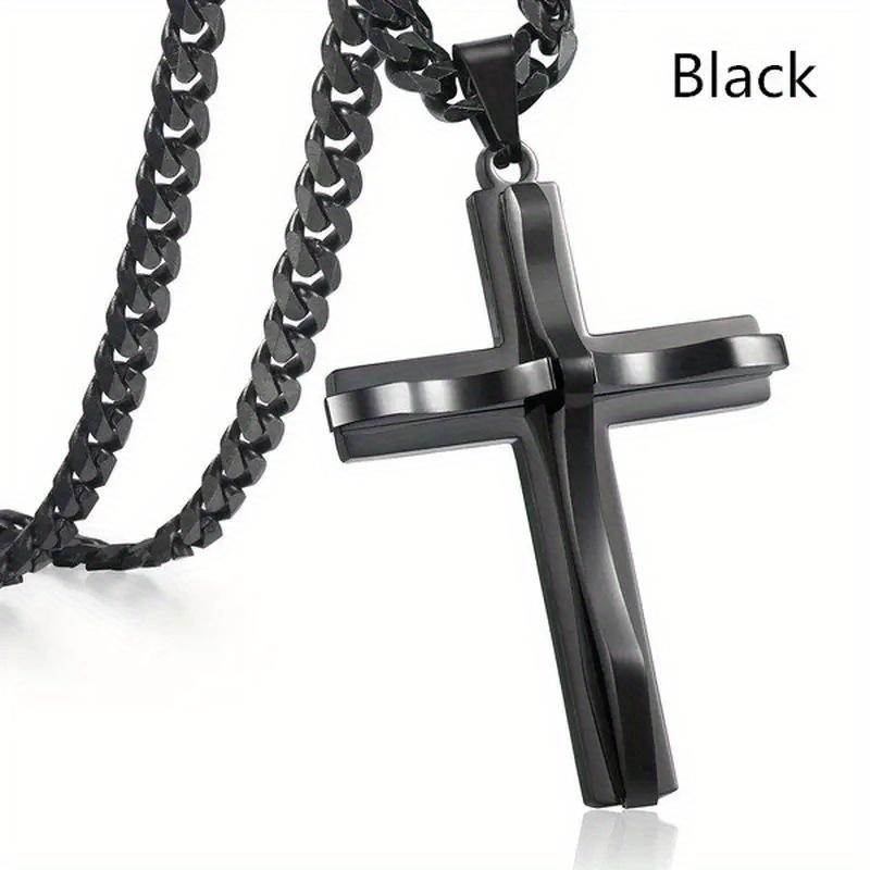 1pc Men's Hip Hop Style Crafts Black Cross Accessories Hip Hop Trendy Men's Pendant Cross Necklace