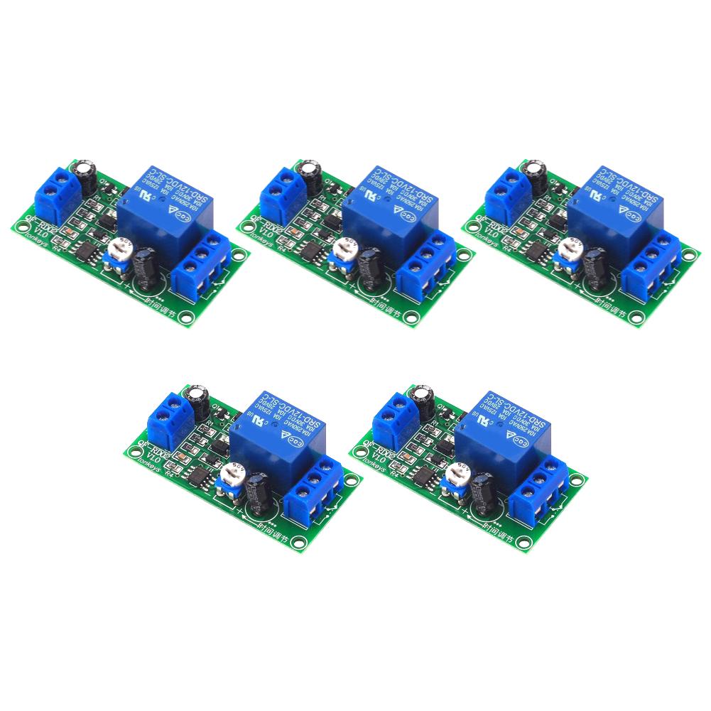 5-1PCS Time Delay Relay Module 12V DC Delay Relay Module NE555 0-60 Seconds Adjustable Timer Relay Board Electrical Equipment