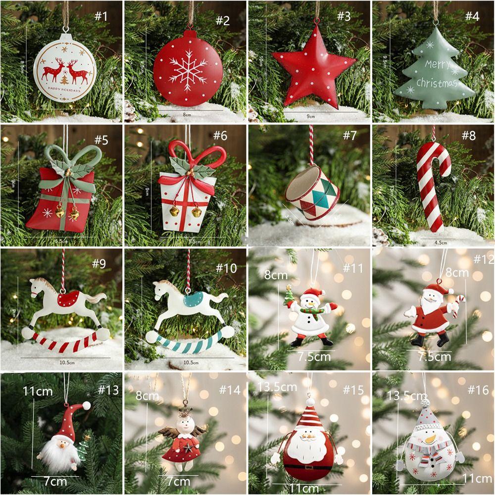 Nordic Style Xmas Tree Hanging Pendant Iron Snowflake Pendant  Party Favors