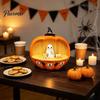 Creative Halloween Home Decorations Pumpkin Bar Counter Figurine, Cute Ghost Bartender Mini Decorative Desk Decor Scene Statue, Desktop Ornament