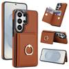 RFID Anti-theft Ring Holder Card Slot Phone Case For Samsung Galaxy S26+ 5G, PU Leather Shockproof Protective Cover