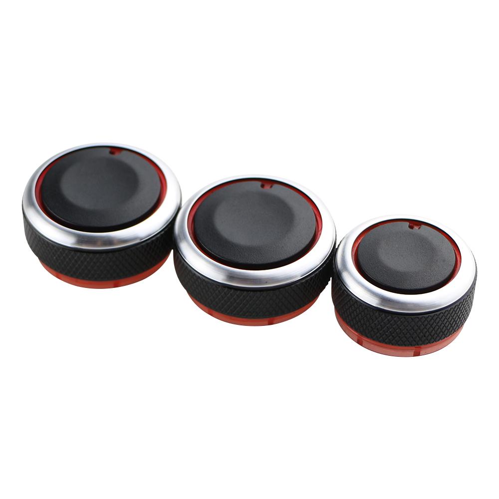 3 stk Bil AC-knapp Bil Klimaanlegg Varme Kontrollbryterknapp for Volkswagen VW Polo 2014 Aluminiumslegering Tilbehør