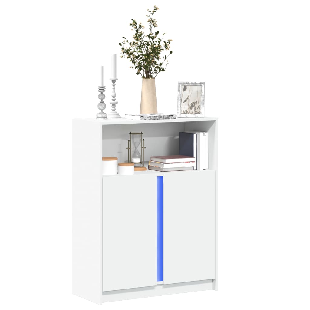 LED Sideboard White 77 X 34 X 100 Cm Engineered Wood