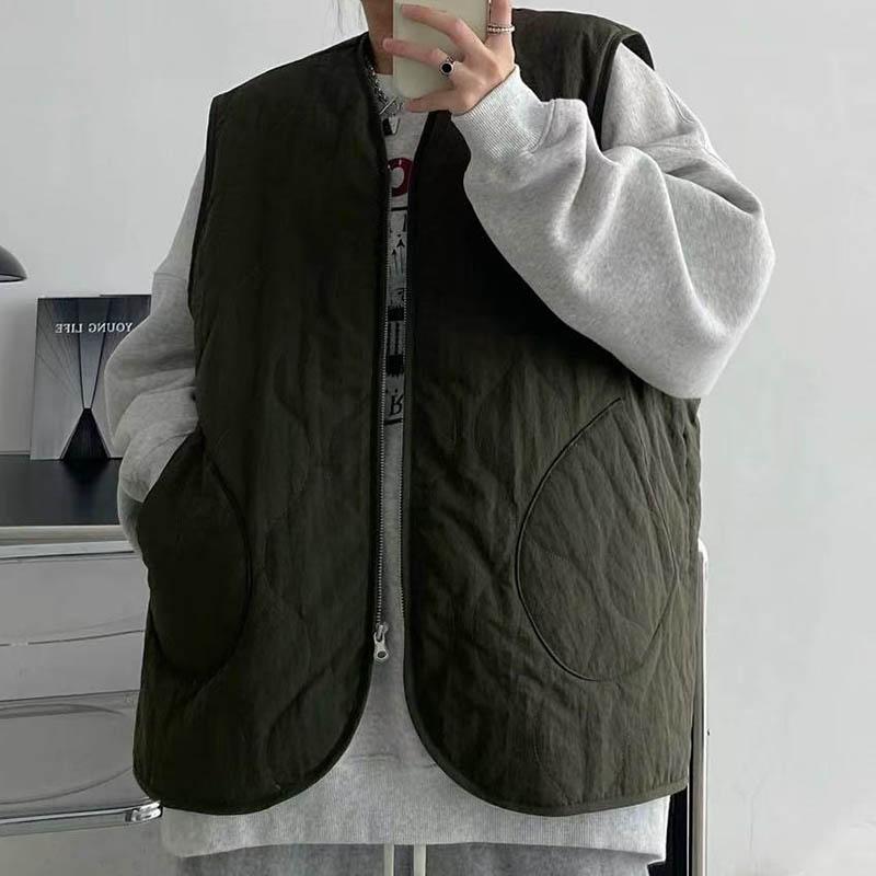 

Жилет для женщин Хлопковый Зимний Безрукавный Топ Жилет Оверсайз Утолщенный Повседневный V-образный вырез Пальто Жилет XL зелёный