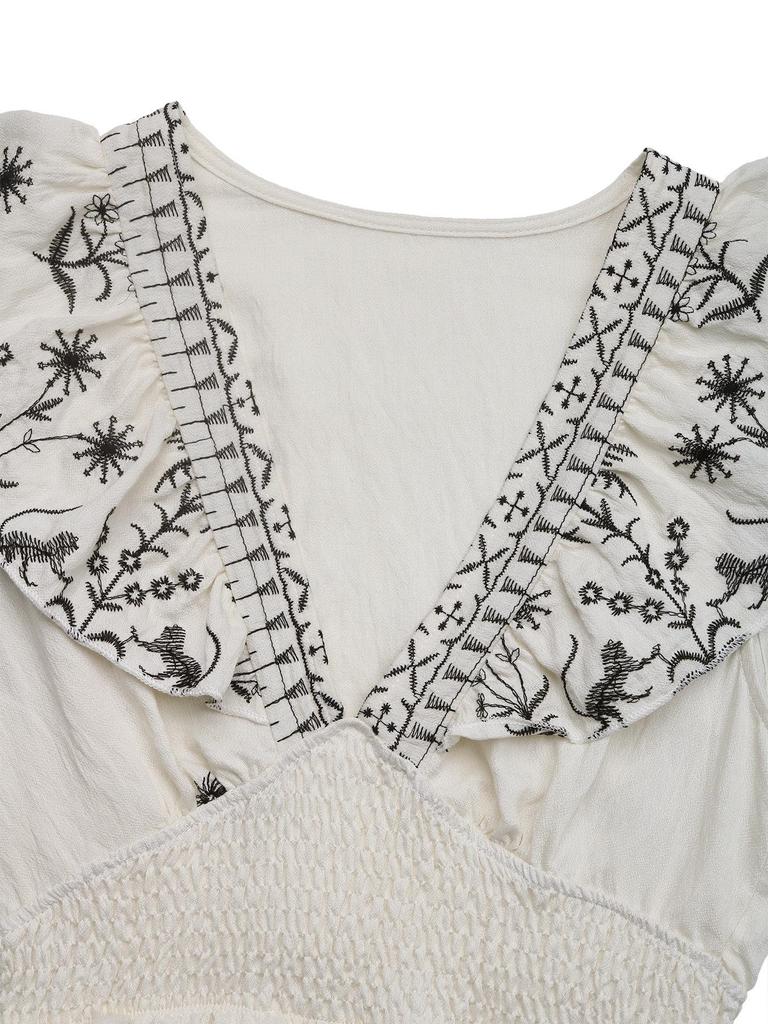 Smocked Waist Ruffled Floral Dress – 2026 New Style European & American Casual Skirt for Women