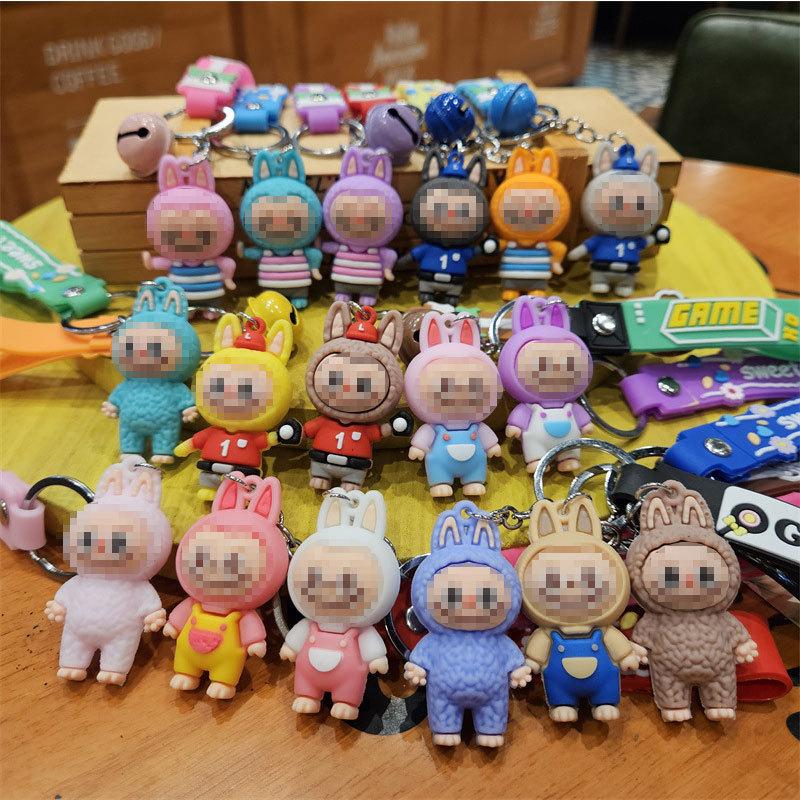 Internet-Berühmtheit Cartoon-Puppe Schlüsselanhänger Taschenanhänger Studentenanhänger Niedlicher PVC-Schlüsselanhänger Paar Auto Schmuck