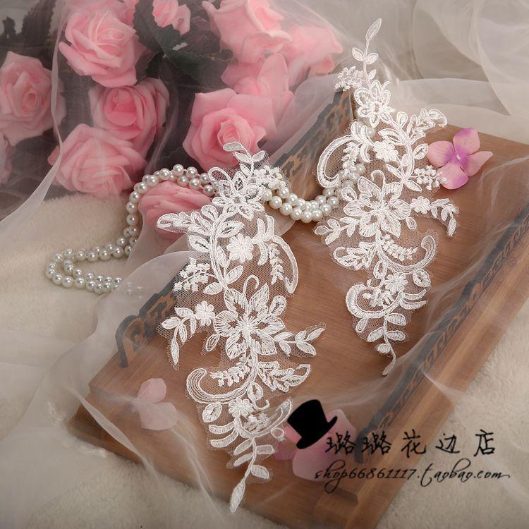 Lace Lace To Flower Silver Thread, Bridal Wedding Dress Veil Clothing Flower Diy Handmade Material Head Jewelry Accessories