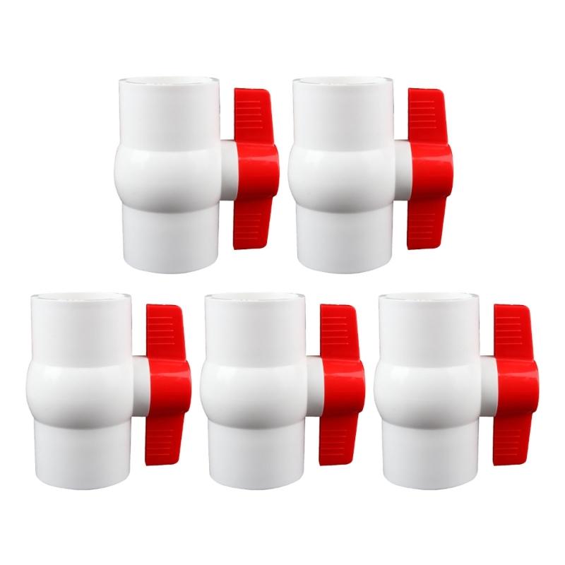 5 Pack Sturdy PVC Round Valves 2Inch T Handle Convenient Accessory for Home Water Systems and Industrial Daily Use