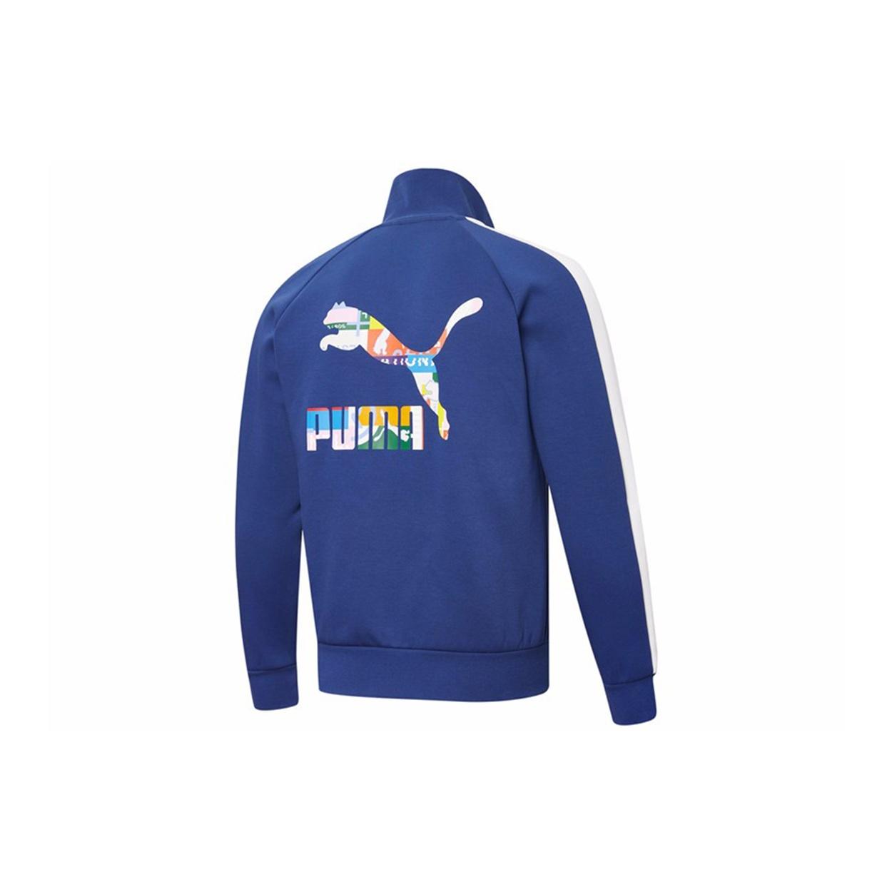 PUMA Sports Track Jacket Blue White Men s 531290-12 S
