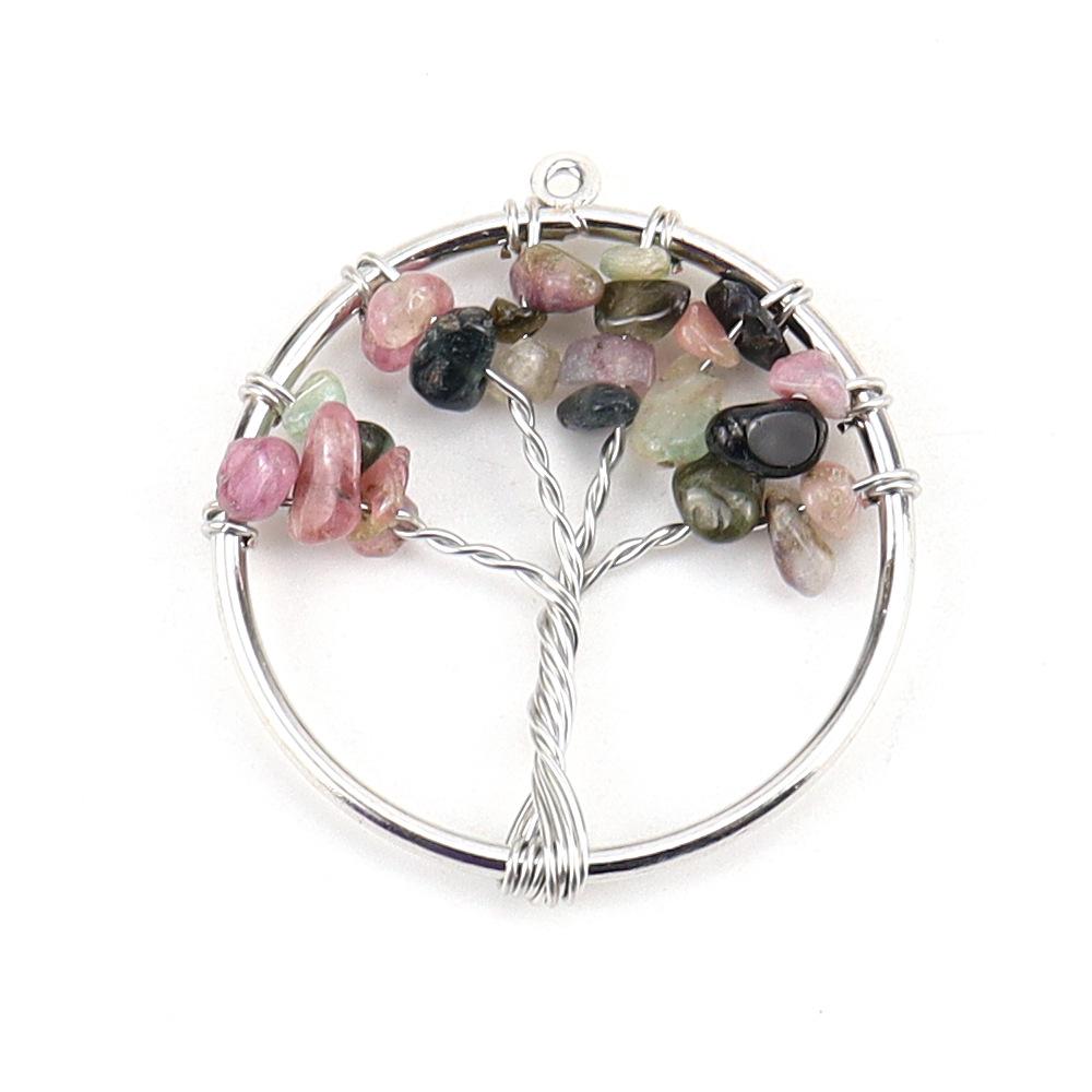 3Cm Tree Of Life Pendant Natural Crystal Gravel Fortune Tree Necklace Accessories N114