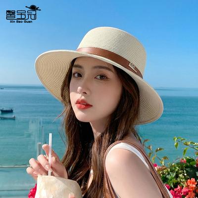 Women's Summer Beach Hat, Sun Hat, Wide-brimmed Hat, Sun Protection Hat, French Flat-top Straw Hat
