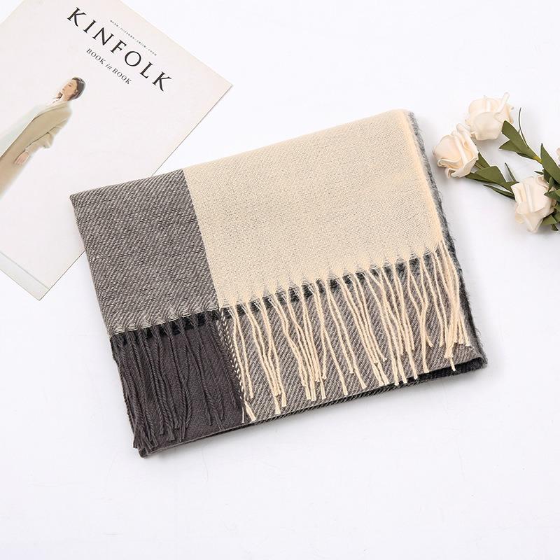 Autumn and winter new plaid cashmere scarf women's warm scarf fashion shawl winter student high-end scarf