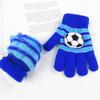 Outdoor Sports Boys Winter Warm Printed Stripe Knitting Mittens Full Finger Gloves Kids Mittens