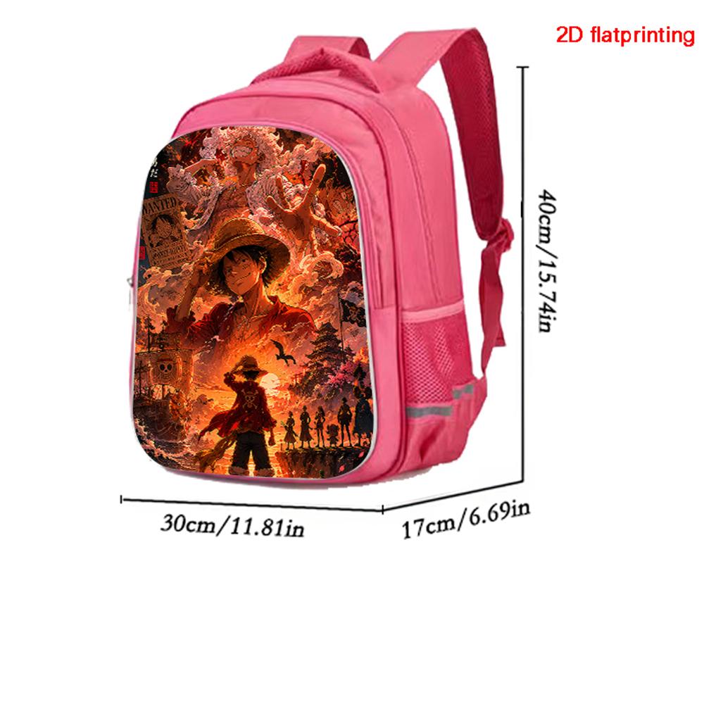 One Piece Mochila 16-Inch Cartoon Pink Lightweight Durable Children's School Backpack Ideal Gifts For Boys And Girls Ages 6-10
