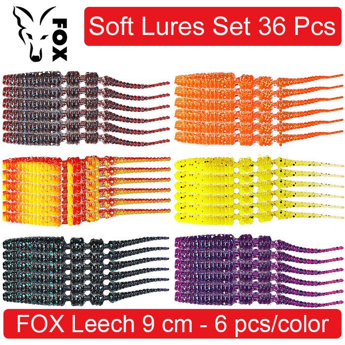

Soft Lures Set FOX LEECH JAVASTIC #2, 90 мм. Набір силіконових приманок для риболовлі - 36 шт. 36 pcs