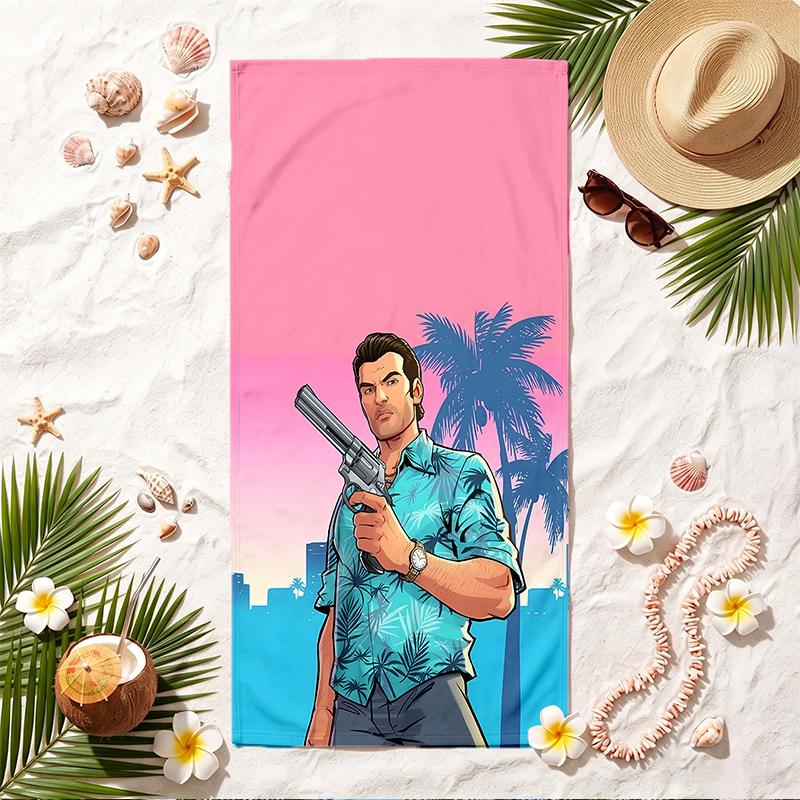 Asciugamano Morbido da Spiaggia Grand Theft Auto Asciugamano Elegante da Spiaggia e Piscina per Vacanze Estive al Mare Viaggio