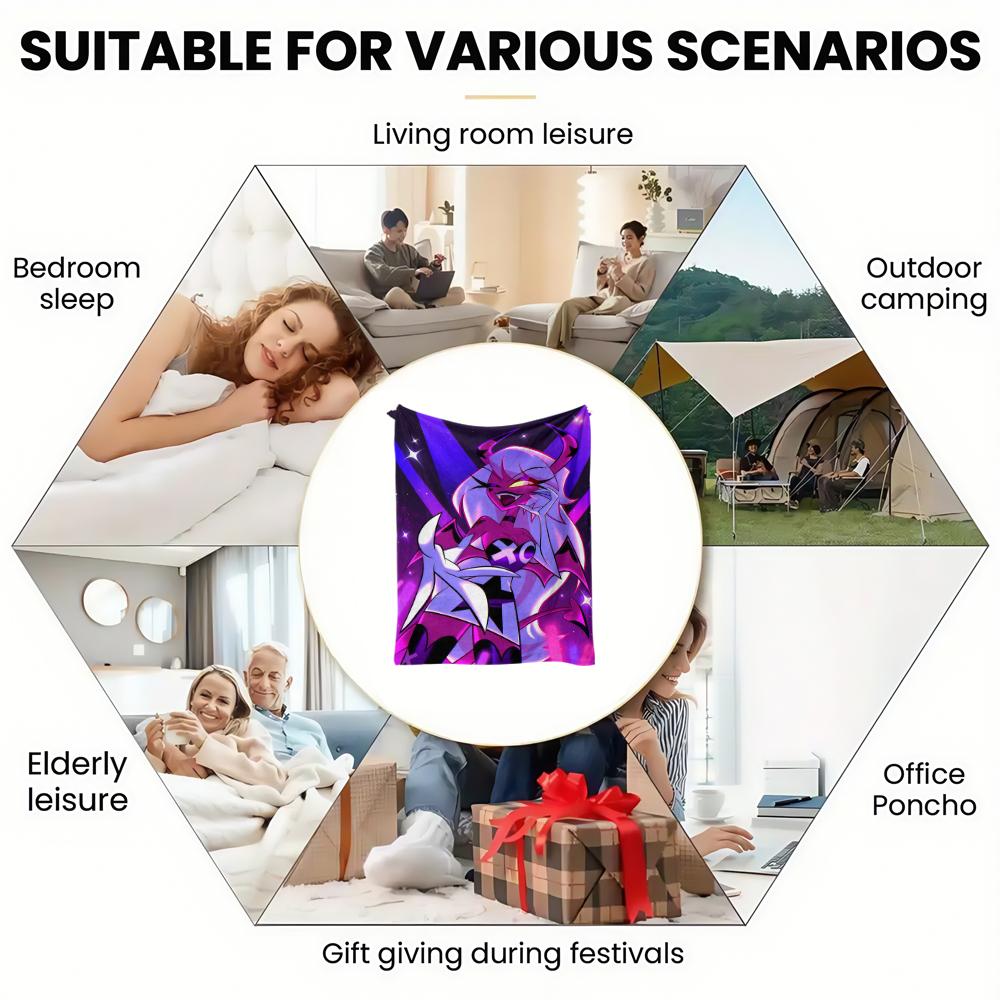 Anime Thin Flannel Blanket for Bedrooms,Living Rooms,Sofas Blankets,Offices,Lunch Breaks,Picnics,blankets Fluffy Blanket