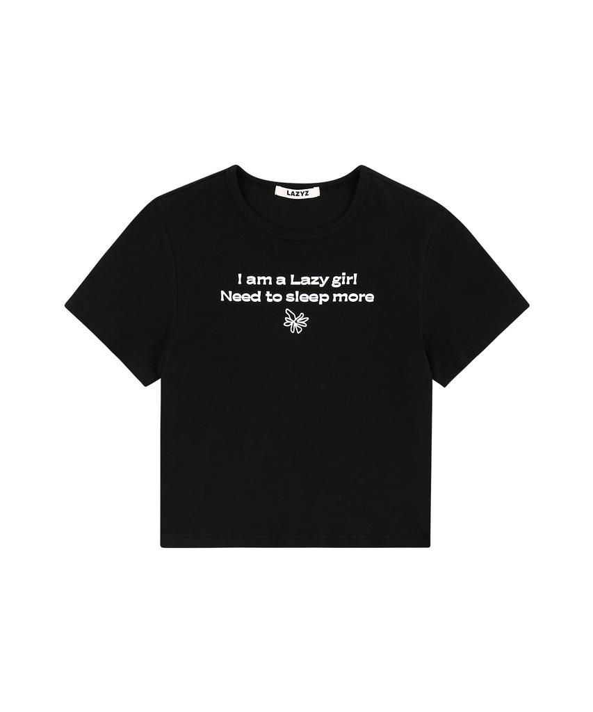 Leijiji Lettering Flower Crop T-Shirt (2Colors)