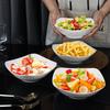 Fucai Ceramic Pure White 4-Piece 8" Underglaze Salad & Square Bowl Set