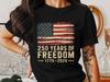 Maglietta USA 250 Anni di Libertà - Maglietta USA con Bandiera Americana Usurata, Maglietta Anniversario America Patriottica 1776–2026, 4 Luglio Giorno dell'Indipendenza