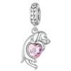 WOSTU 925 Sterling Silver Dog Charms Yellow Corgi Pendant Pink Pet Paw Dachshunds Shih Tzu Dog Dalmatian Bead Fit DIY Bracelet2