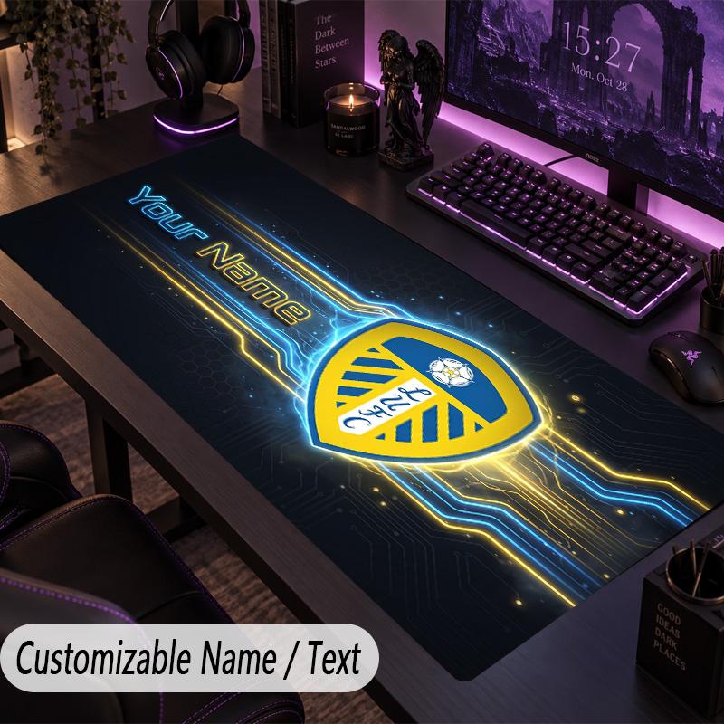 Large Mouse PadLeeds United Custom Name Text Personalized Desk Mat Non Slip Gaming Pad
