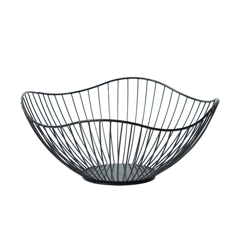 Nordic Ins Iron Art Fruit Basket Lotus Leaf Fruit Plate Storage Basket Household Candy Snack Fruit Tray Living Room Decorations