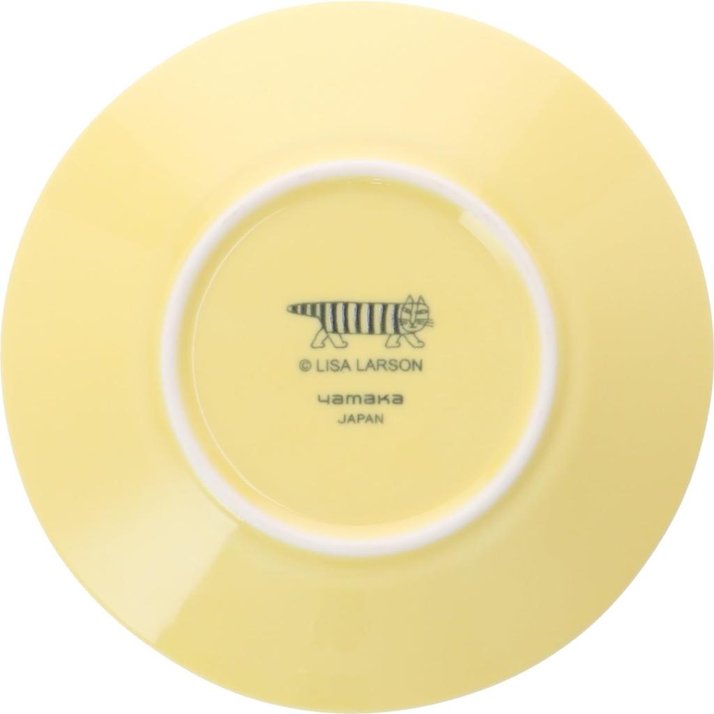 Yamaka Shoten Lisa Larson Set of Made in Plates, 4, 13.5cm, Stroll, Yellow/Gray/Cream/Pink, Japan, LL90-190