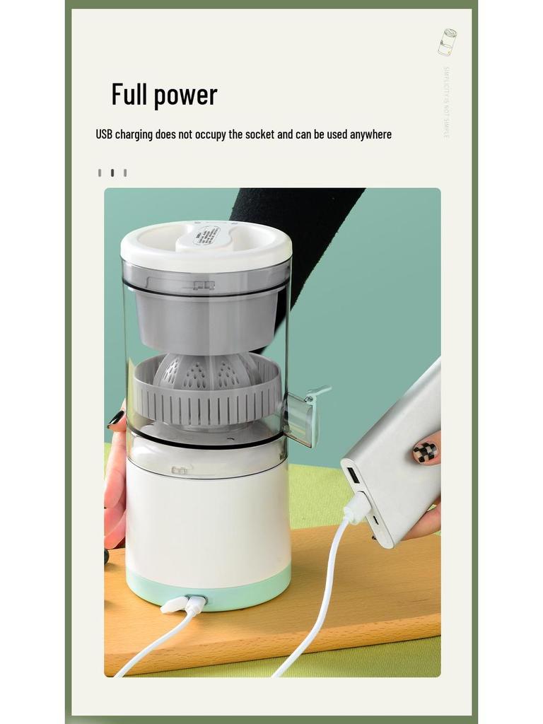 Portable USB Electric Juicer: Fast Pulp Separation for Fresh Orange Juice