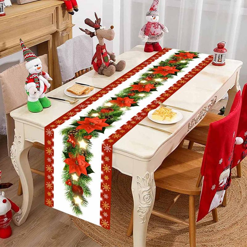 Santa Claus Christmas Table Runner Christmas Decorations For Home 2026 Xmas Table Flag Navidad Noel Gifts New Year Tablecloth