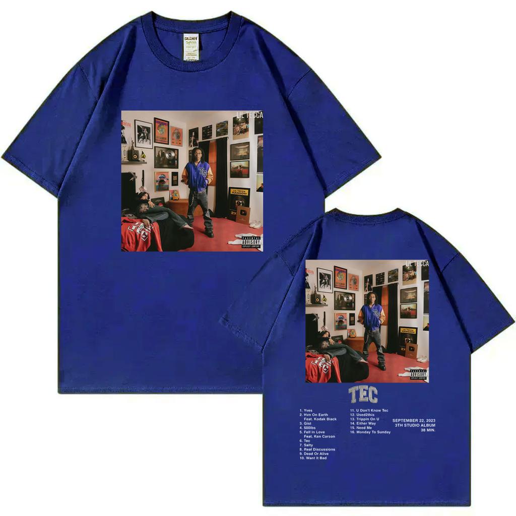 Rapper Lil Tecca Tec Album Poster Merch Tshirt Mens Womens Hip Hop Vintage Short Sleeve T Shirt Casual Fashion Loose Tshirts