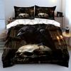 Raven On Skull Gothic Artwork Bedding Duvet Cover Set  (1*Duvet Cover 2*Pillowcases, Without Duvet Insert)