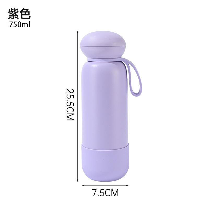 Borraccia Termica da 740 ml ad Alta Capacità con Manico Acciaio Inossidabile a Doppia Parete Sottovuoto per Bevande Regalo Tazza Termica da Esterno