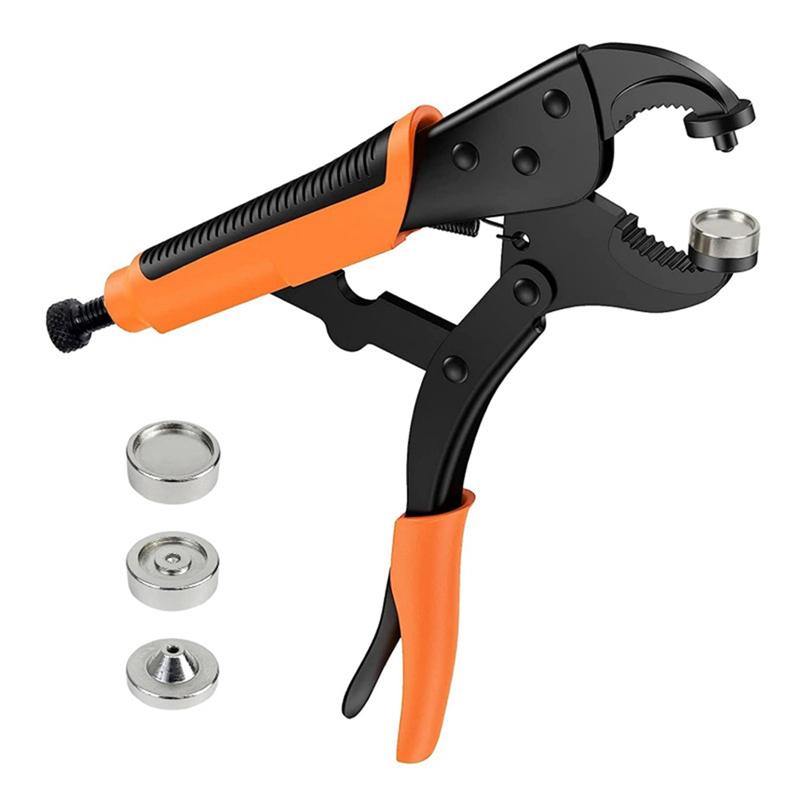 Heavy-Duty Snap Fastener Pliers Adjustable Tool Pliers Adjustable Tool Pliers Set With Three Dies For Leather Snap And Sewing