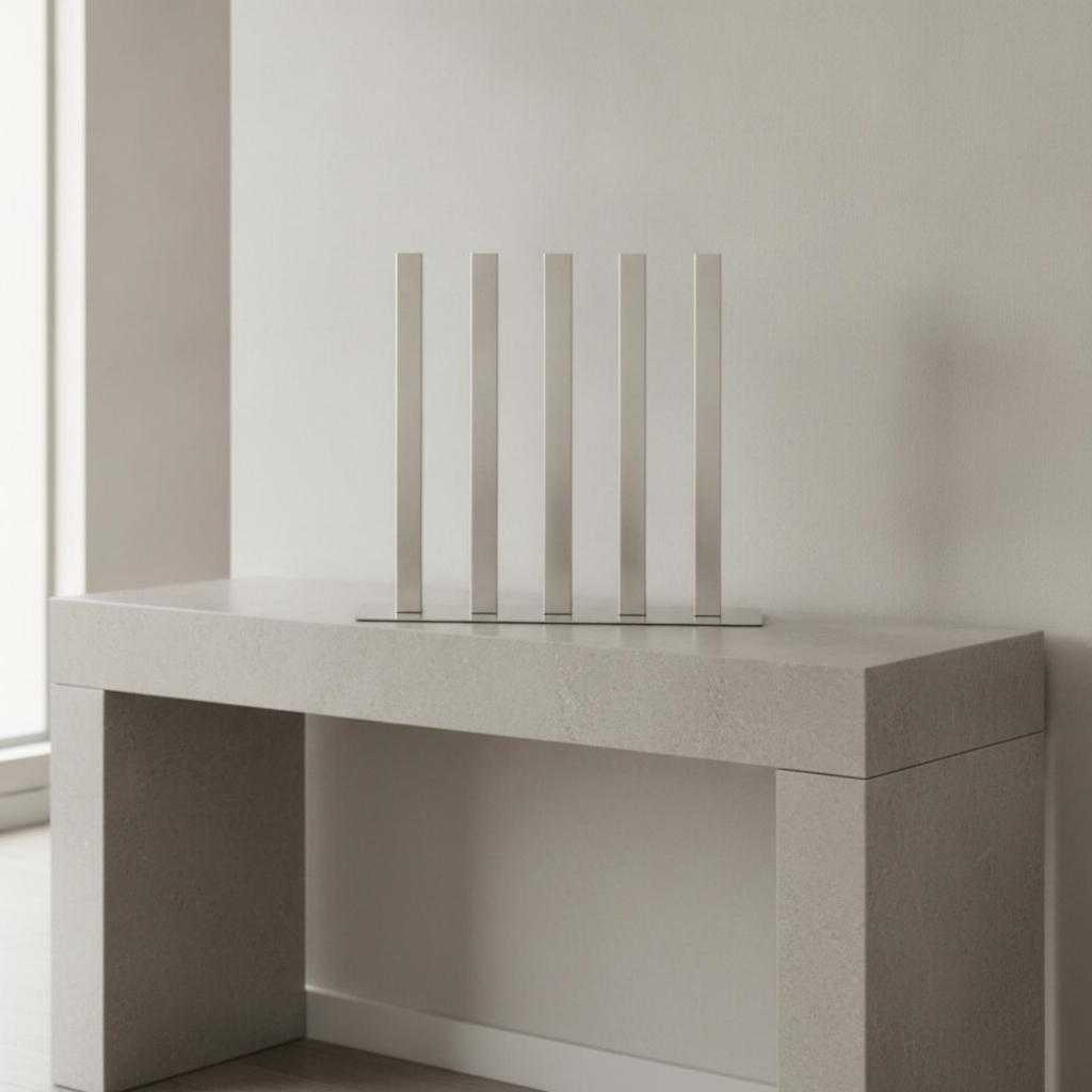 5 Pieces Slim Slender Metal Tabletop Vase Modern Tall Square Tube for