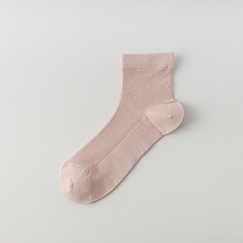 Calcetines Cortos de Verano Finos para Mujer, Antibacterianos y Desodorantes, con Malla, Transpirables, Antideslizantes y Talones que No se Bajan, Calcetines Cortos Tipo Barco