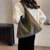 Autumn and Winter Vintage Women's Bag Large Capacity Suede Shoulder Bag Solid Color Simple Casual Commuter Bag Retro Handbags